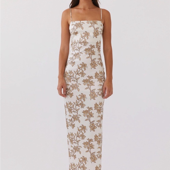 Peppermayo Lara Satin Maxi Dress - Hazel Bloom - Picture 2 of 8